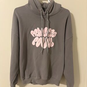 Princess Polly Gray Pullover Hoodie with Pink Logo